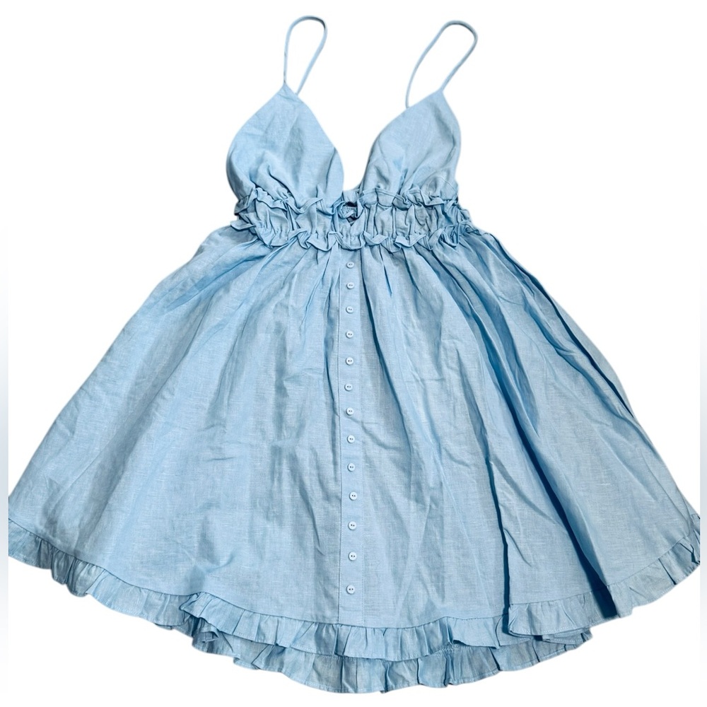 Krewe Du Q***Blue Empire Waist Backless Dress***Small $298